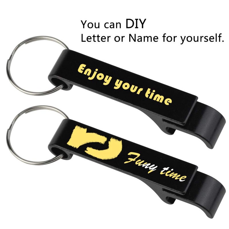 cnomg 16 pcs Metal Bottle Opener, Split Key Ring Chain Keychain Bulk Aluminum Pocket Claw Bar Soda Beverage Beer Bottle Opener (black) - Image 4